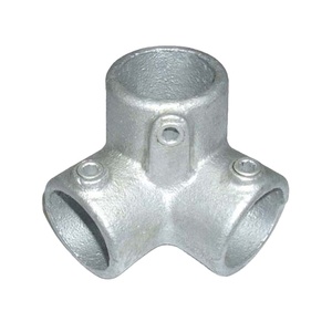 Raccord coudé 3 voies 90 degrés en fonte galvanisée Colliers de serrage réglables Connecteurs de joints robustes Joint à emboîtement - Product Image 1