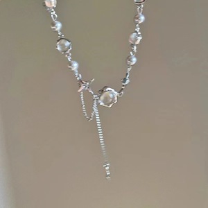 Moonlight Zircon <b>Cross</b> Tassel <b>Necklace</b> <b>for</b> <b>Women</b>, Ins Hip-hop Style Hot Girl Patchwork Accessories New Accessories - Product Image 6