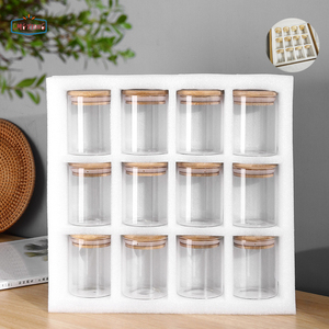 Bộ Lọ Đựng Gia Vị Bằng Thủy Tinh Borosilicate 12 Món Nhà Bếp Bán Sỉ Có Nắp Tre - Product Image 1