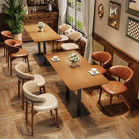 Combinaison table et chaises en bois massif de style chinois classique, écologique et durable, pour restaurant et bar