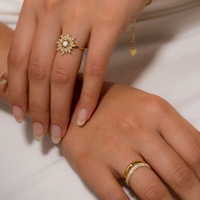 Milskye bijoux de luxe 925 argent or opale pierre haute bague de cocktail polie
