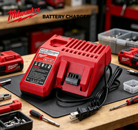 Chargeur de batterie Li-ion 12V/18V Milwaukee à charge rapide pour outils électriques, construction en plastique et métal