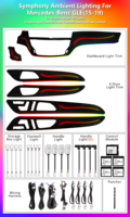 Luz Ambiental Interior para Automóvil Cardoo para Mercedes Benz GLE/GLS/GL/ML W166, Accesorios de Decoración LED Coloridos para el Interior