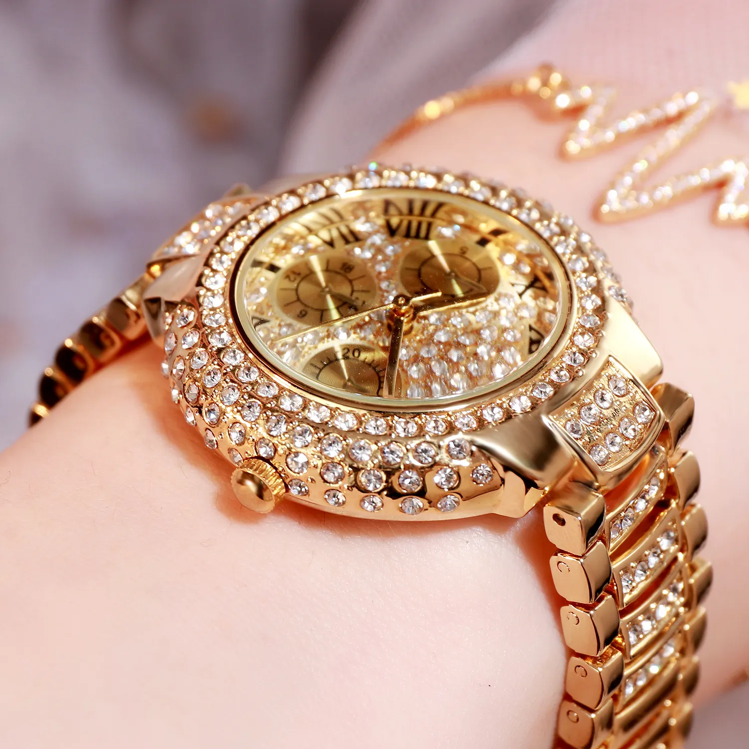 2020 Gold Wrist Watch Women Diamond Jewelry Bracelet Luxury Dress Watches bulk wholesale watches