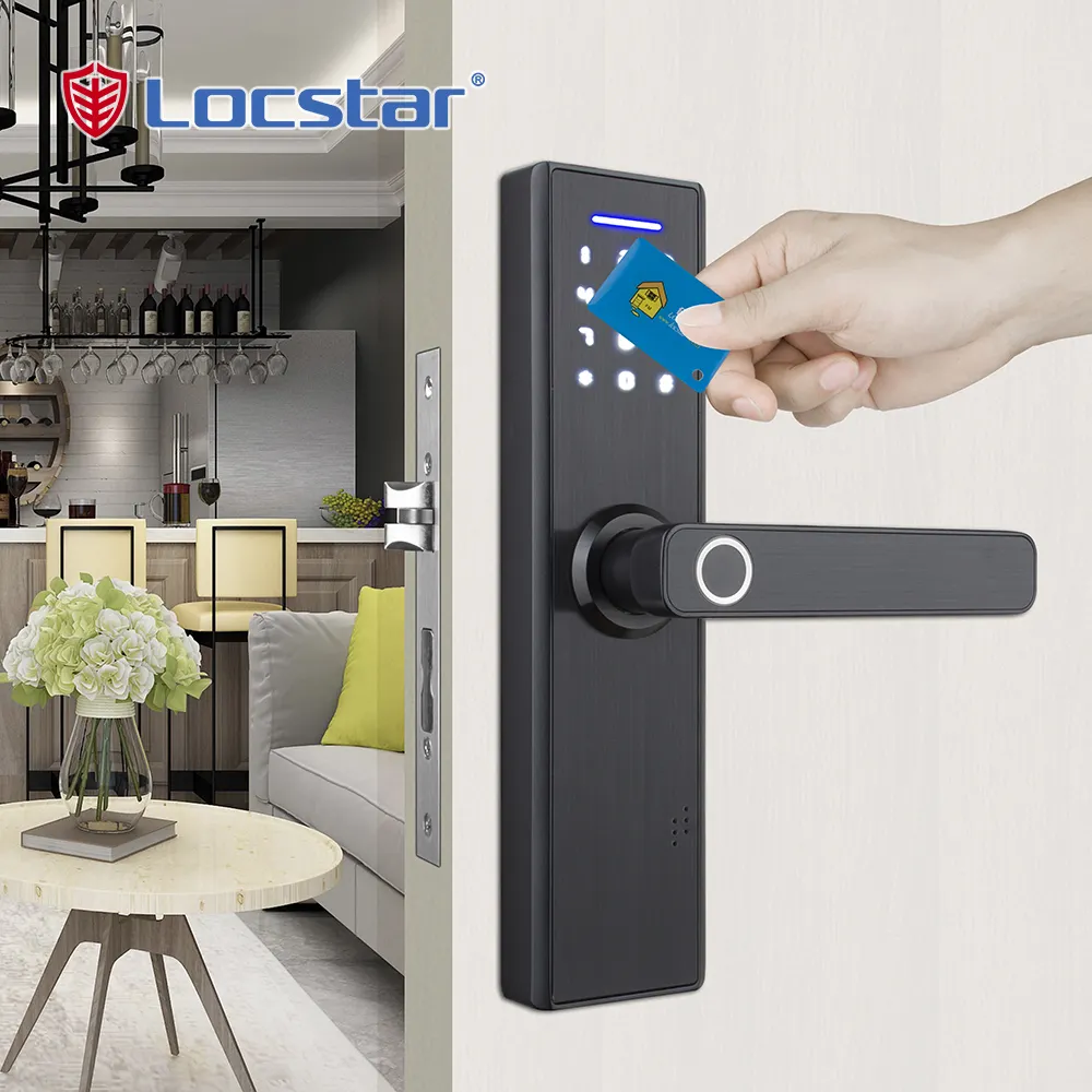 Locstar Aluminum Smart Digital Alarm Fingerprint Pad Lock/Smart Biometric Fingerprint Padlock One Time Password Security Lock