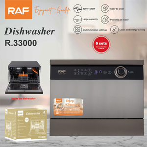 Lave-vaisselle compact RAF R.33000, 6 couverts, 1360W à <span class=keywords><strong>1610W</strong></span>, séchage, stérilisation, lavage intensif rapide ECO pour usage domestique et cuisine - Product Image 2