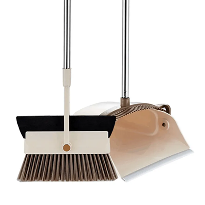 스테인레스 스틸 긴 핸들 빗자루 바닥 청소 청소 브러시 매직 바닥 청소 빗자루 Dustpan 세트