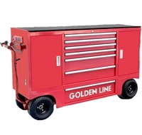 Chariot de chantier robuste Goldenline, chariot à roues larges personnalisé, chariot à outils GLB7202, acier 40CR, certifié CE, transport pour