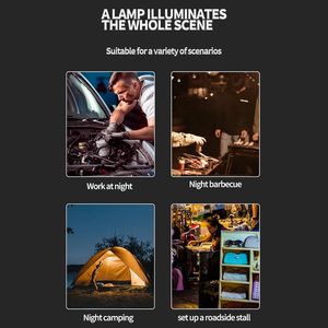 ไฟแคมป์ปิ้ง LED แบบชาร์จได้ 6 โหมด พับเก็บได้ ตัวเครื่องทำจาก ABS สำหรับใช้ภายใน/ภายนอกอาคาร ไฟฉายฉุกเฉินสำหรับเต็นท์ WADE-JS101 ABS Camping - Product Image 5