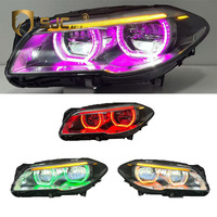 Accessoires automobiles SJC, phare pour BMW Série 5 F10, phares LED RGB, phares améliorés, multicolores, RGB Angel Eyes, ensemble de feux avant