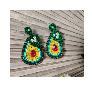 Pendientes Largos Hechos a Mano con Cuentas, Diseño Elegante de Cuentas de Semillas, Pendientes Modernos de Aleación de Zinc Ligeros para Mujer - Product Image 2