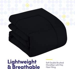 Collection Ensemble de literie 7 pièces toutes saisons en microfibre luxueuse 300TC blanc uni, avec alternative végétale - Product Image 3