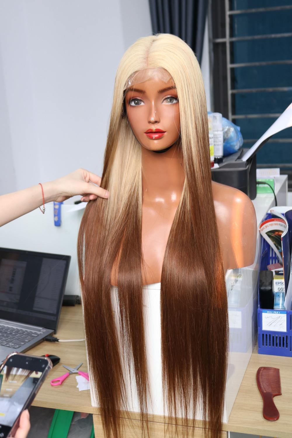 #613 (Blonde) to #4 (Chestnut Brown)