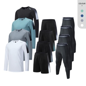 Ensemble <span class=keywords><strong>de</strong></span> <span class=keywords><strong>survêtement</strong></span> pour homme, trois pièces, polyester et élasthanne, tissu à séchage rapide, <span class=keywords><strong>bas</strong></span> et haut <span class=keywords><strong>de</strong></span> <span class=keywords><strong>survêtement</strong></span>, vêtements <span class=keywords><strong>de</strong></span> sport, ensemble <span class=keywords><strong>de</strong></span> jogging - Product Image 1