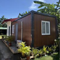 Kits de maisons conteneurs en acier préfabriquées à faible coût de transport, démontables, étanches, ignifuges, design ferme, toiture en pente