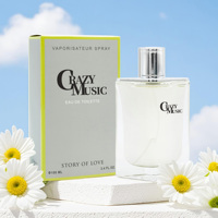 Parfum en spray rafraîchissant et stimulant de 100 ml, parfum boisé et citrique, dans des flacons en verre carrés avec des boîtes colorées personnalisables