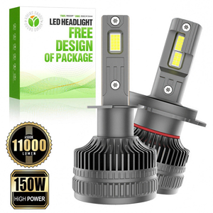 Ampoules de phares de voiture <span class=keywords><strong>LED</strong></span> H7 A9 12V 150W 11000Lm 6500K sans erreur Canbus de qualité supérieure pour les améliorations des ateliers de réparation de luxe indépendants - Product Image 1