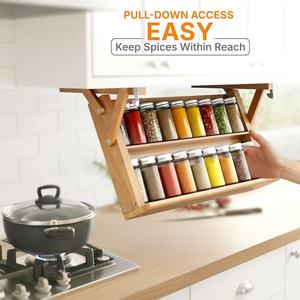Wooden <b>spice</b> <b>rack</b> <b>for</b> kitchen cabinets, <b>spice</b> <b>jars</b>, oil, salt, soy sauce, and vinegar storage <b>rack</b>, extendable <b>spice</b> <b>rack</b> - Product Image 2