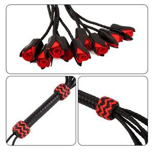 PU cuir sexe <span class=keywords><strong>fouet</strong></span> noir rouge fessée BDSM pagaie jouets fétiche accessoires Rose sensuel Flogger pour adulte SM Cosplay jeux - Product Image 5