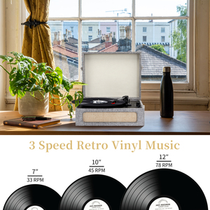 Tourne-disque portable OEM avec finition en tissu, 3 vitesses, Bluetooth et enregistrement USB en option - Product Image 5