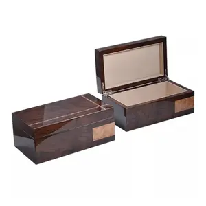 custom luxury flat solid wood high glossy box case cigar humidor spanish cedar wooden box
