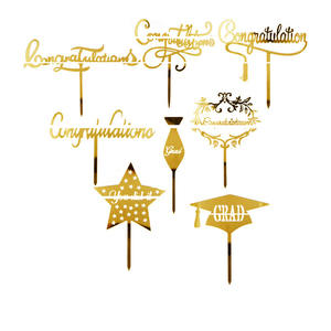 ธีมฤดูกาลรับปริญญา ขอแสดงความยินดีกับการสำเร็จการศึกษา ป้ายอะคริลิคตกแต่งหน้าเค้ก - Product Image 1