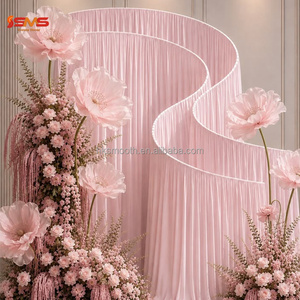 Smooth Wedding S-shaped <b>Backdrop</b> <b>Stand</b> Curtains Pink Spiral White Metal Arch <b>Stand</b> <b>Backdrop</b> for Wedding Event Stage Decoration - Product Image 1