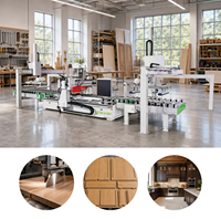 Ligne de production de meubles en bois entièrement automatique avec routeur CNC, machine à scier quatre côtés avec ATC pour la découpe de panneaux de portes en bois, certifiée CE