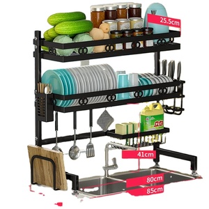 Scaffale di <span class=keywords><strong>scarico</strong></span> per l'asciugatura <span class=keywords><strong>del</strong></span> piatto regolabile in fabbrica sopra il <span class=keywords><strong>lavandino</strong></span> e il vassoio di grandi dimensioni - Product Image 1
