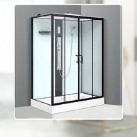 Cabine de douche WC multifonctionnelle moderne de luxe, unité de salle de bain préfabriquée avec receveur en céramique, écologique, facile à nettoyer, douche vapeur au sol