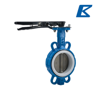 Vanne papillon à levier, corps en fonte ductile, disque en acier inoxydable SS304, siège en PTFE, commande manuelle, PN16/CLASSE 150LB/5K/10K