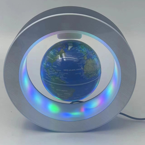 Mundo flotante giratorio Globo de 4 pulgadas Tierra de levitación magnética Luces LED Azul - Product Image 1