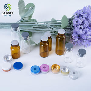 Alta qualità 3ml 5ml 10ml 20ml 30ml ambra trasparente per ampolla medica materiale da imballaggio fiala di vetro marrone con tappo in gomma - Product Image 2