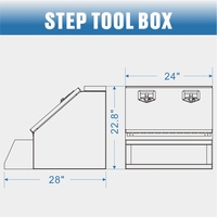Boîte à outils latérale en aluminium de 24 pouces pour camion, grande capacité, pour accessoires de camion à plateau