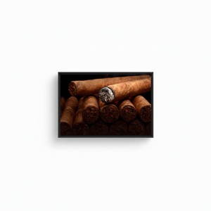 Rustic Tobacco <b>Canvas</b> Print Cigar Lounge <b>Wall</b> Art for Smoking Room Decor,BLACK FRAMED <b>CANVAS</b> - Product Image 2