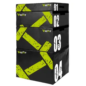 Custom Logo Soft Gym Fitness Plyometric Jump Box Stackable Plyo Box Set