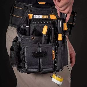 Ceinture porte-outils BSCI avec sangle réglable, grande pochette à outils pour charpentier avec porte-marteau - Product Image 2