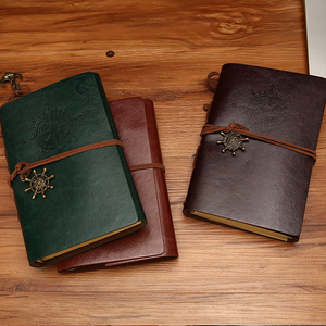 Cubierta de cuero Pu Vintage de lujo, diario/planificador de viaje/cuaderno/Correa envolvente para cerrar diario - Product Image 4