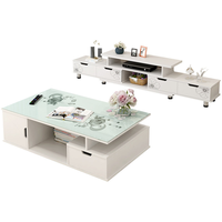 Meuble TV moderne et simple pour salon, combinaison économique avec table basse pour petit appartement, meuble de sol rétractable en bois