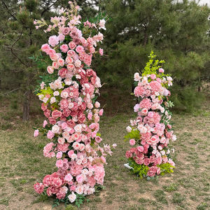 Promise Arche de fleurs artificielles roses Décoration de mariage Arche de fleurs de mariage rose - Product Image 2