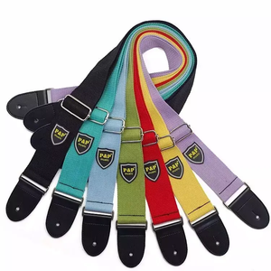 Cinturones de guitarra lisos de color puro de alta calidad OEM correa de guitarra eléctrica acústica de algodón para accesorios de música - Product Image 1