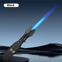 Briquet torche à jet bleu de style missile fusée, coupe-vent, rechargeable et réutilisable, pour barbecue, à gaz butane, vente en gros