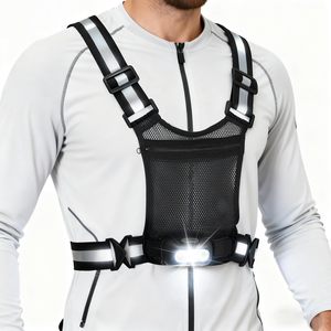 Gilet réfléchissant à détection gestuelle avec poche 360 ° Sangle réfléchissante avec plusieurs modes d'éclairage pour les promenades nocturnes - Product Image 1
