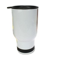 Mug de voyage en acier inoxydable de 14 oz, blanc, personnalisable, en gros, pour sublimation, tasse à café, tasse de voiture