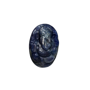 Pendentif miniature sculpté de Ganesh en pierre de saphir bleu - bijoux en pierres précieuses/cristaux Reiki/Chakra/Thérapie par l'énergie - Product Image 2