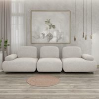 Nordisches Modernes Luxuriöses Wohnzimmer Sofa-Set aus Stoff mit Knopfheftung, Modulare Indoor-Möbel für Villen, L-förmiges Ecksofa mit Rundung