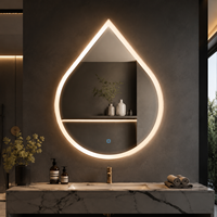 Miroir mural pleine longueur intelligent à LED moderne avec éclairage intégré, fonction anti-buée, cadre en alliage d'aluminium et interrupteur tactile pour hôtel