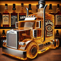 Nouvelle Arrivée - Flacon à whisky moderne et minimaliste en verre, style semi-camion, 301-400ml