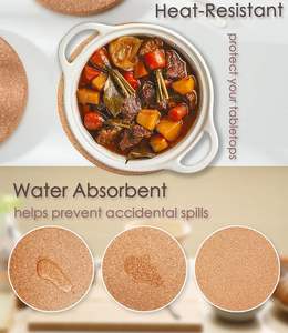 Dessous <span class=keywords><strong>de</strong></span> plat ronds en <span class=keywords><strong>liège</strong></span> <span class=keywords><strong>de</strong></span> 9 pouces, tampons multifonctionnels et résistants à la chaleur pour plats chauds, assiettes et comptoirs <span class=keywords><strong>de</strong></span> cuisine - Product Image 5