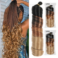 150g Cheveux synthétiques à tresser French Curls, Ondulations souples, Boucles spirales, Pré-étirés, pour tresses bouclées, Vente en gros